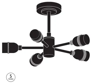 JOHN LEWIS Bistro 5lt Semi Flush