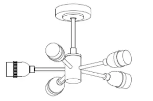 JOHN LEWIS Bistro 5lt Semi Flush - Light fitting