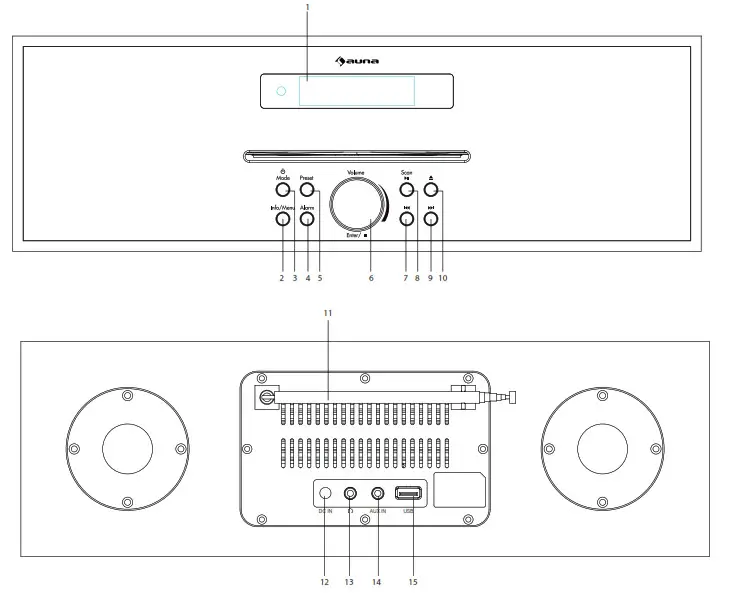aiwa US-10033125 Silver Star and Black Star CD-FM Radio - PRODUCT DESCRIPTION