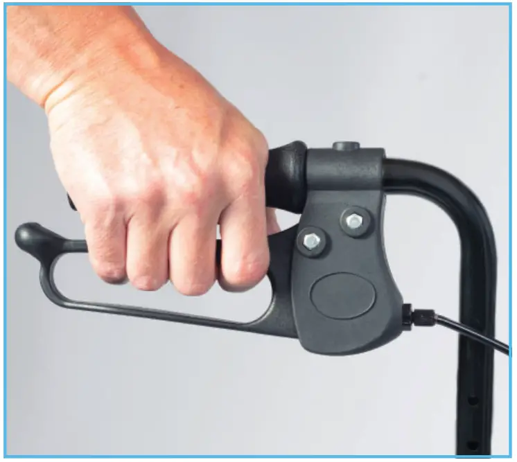 NRS Healthcare M87719 Lightweight 4 Wheel Rollator -- Brake Operation