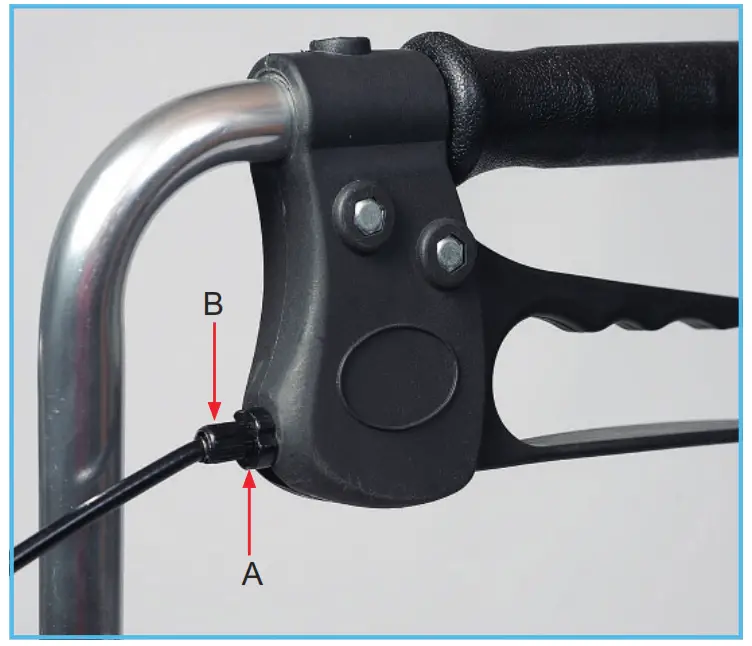 NRS Healthcare M87719 Lightweight 4 Wheel Rollator -- Tighten the Brakes