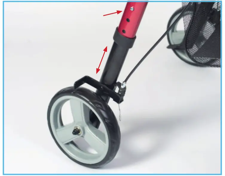 NRS Healthcare M87719 Lightweight 4 Wheel Rollator -front frame