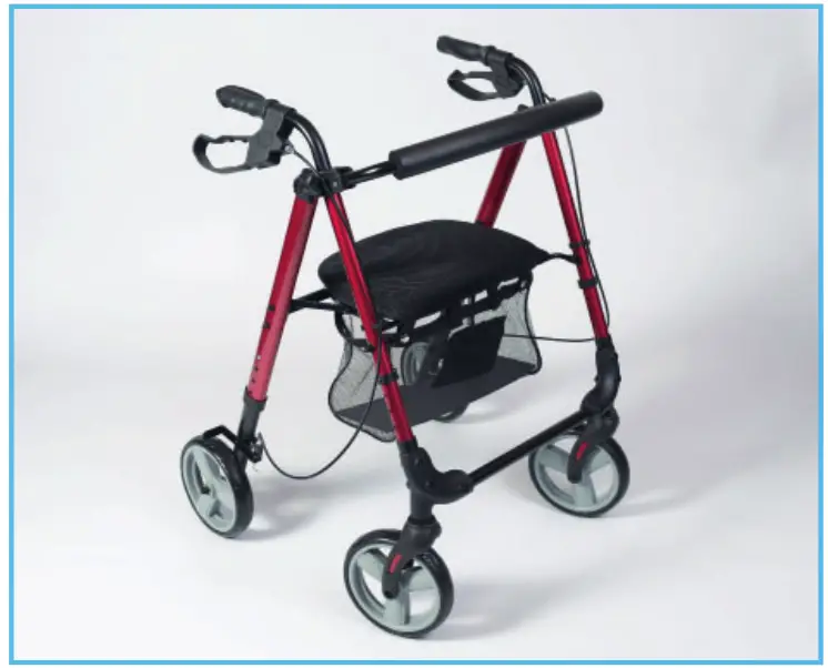 NRS Healthcare M87719 Lightweight 4 Wheel Rollator -front frame