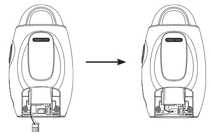 Parent unit battery installation 2