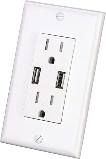 Aida R1815D60CCA Combination Receptacle USB Charger
