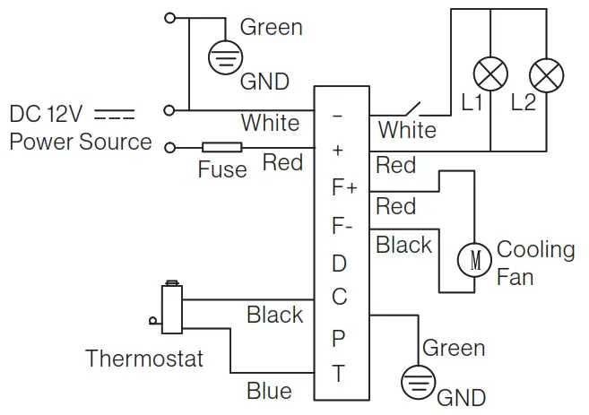 FURRION 12V Built-In Refrigerator - Diagram