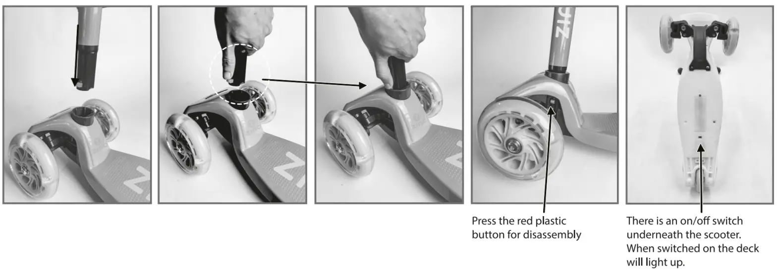 ZINC Three Wheeled Light Up Scooter Strobe - fig1