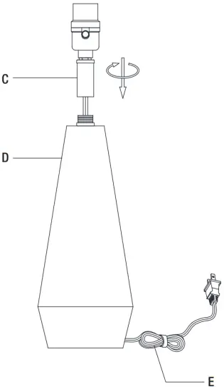 Connecting the neck to the lamp body
