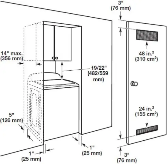 WTW4855HW - Recessed area