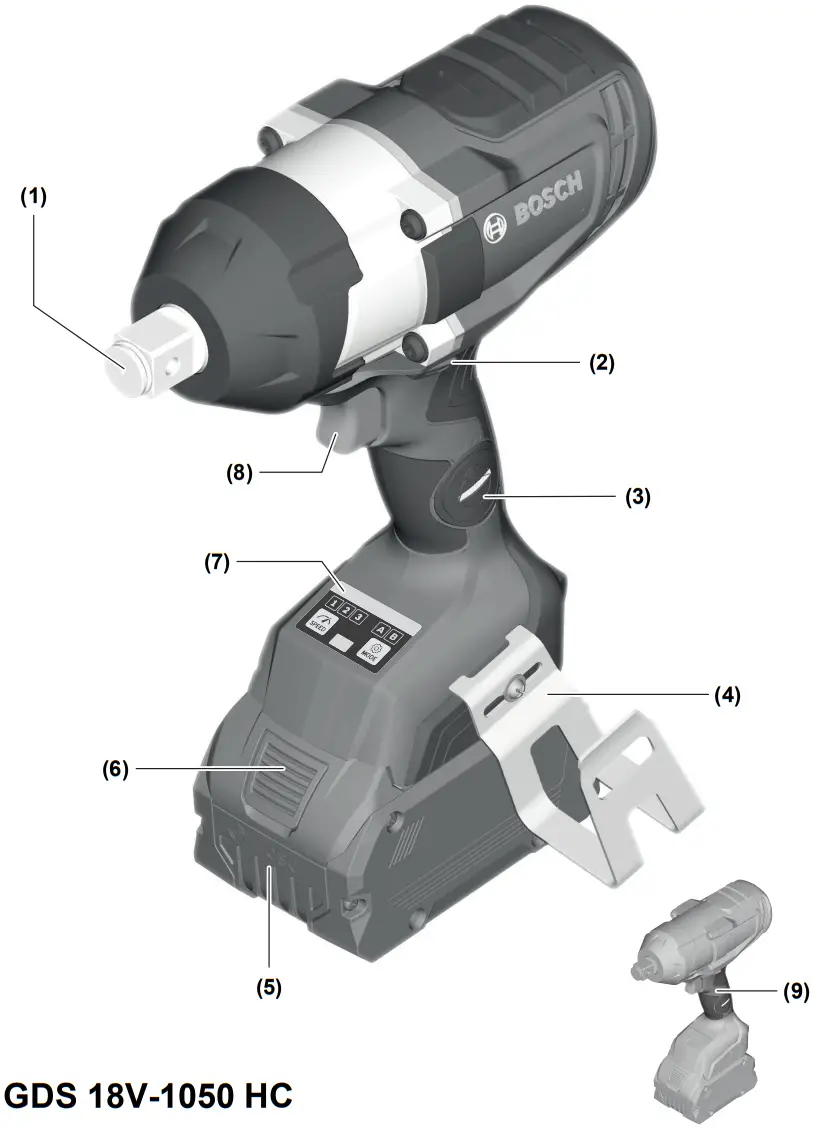 BOSCH GDS 18V 1000 C Professional 18V 5.0Ah Li Ion ProCORE Brushless Cordless Impact Wrench - Fig