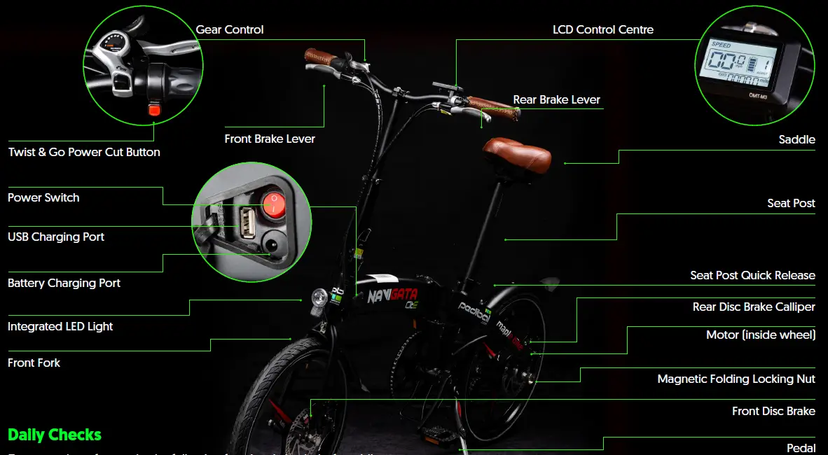 pedibal PCF46EBWHT Navigata Cite Folding Bike-2