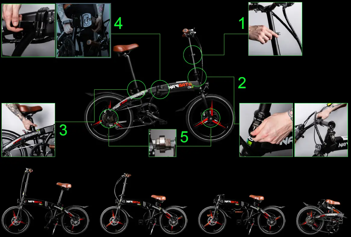 pedibal PCF46EBWHT Navigata Cite Folding Bike-4