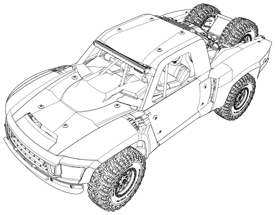 LOSI LOS05021T1 16 Super Baja Rey 2.0 4WD Desert Truck Brushless RTR -