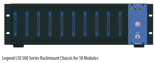 MIDAS 500 Series Microphone Preamplifier Legend L10 500 Series Rackmount Chassis for 10 Modules