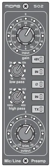 MIDAS 500 Series Microphone Preamplifier