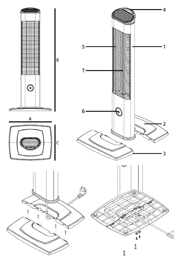 VASNER-VSL23RB-Freestanding-Infrared-Heater-FIG1