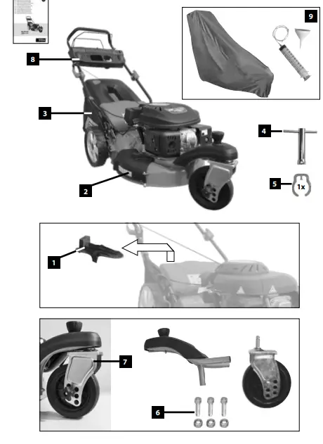 G de TRIKE 465D Big Wheeler Self Propelled Petrol Lawn Mower fig 1