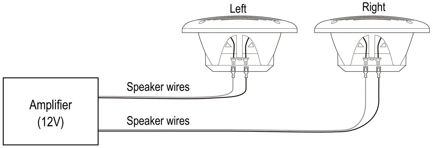 BOSS MR60B 6.5 Inch 2 Way 200W Marine or Boat Speakers Wiring