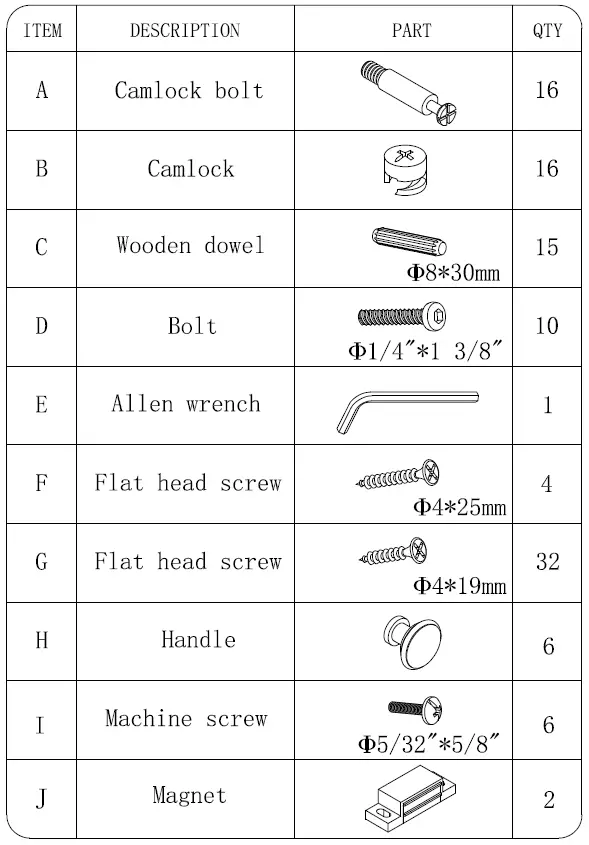 THE HOME DEPOT 824-SIDEBOARD-B Sideboard Buffet Storage Cabinet 19