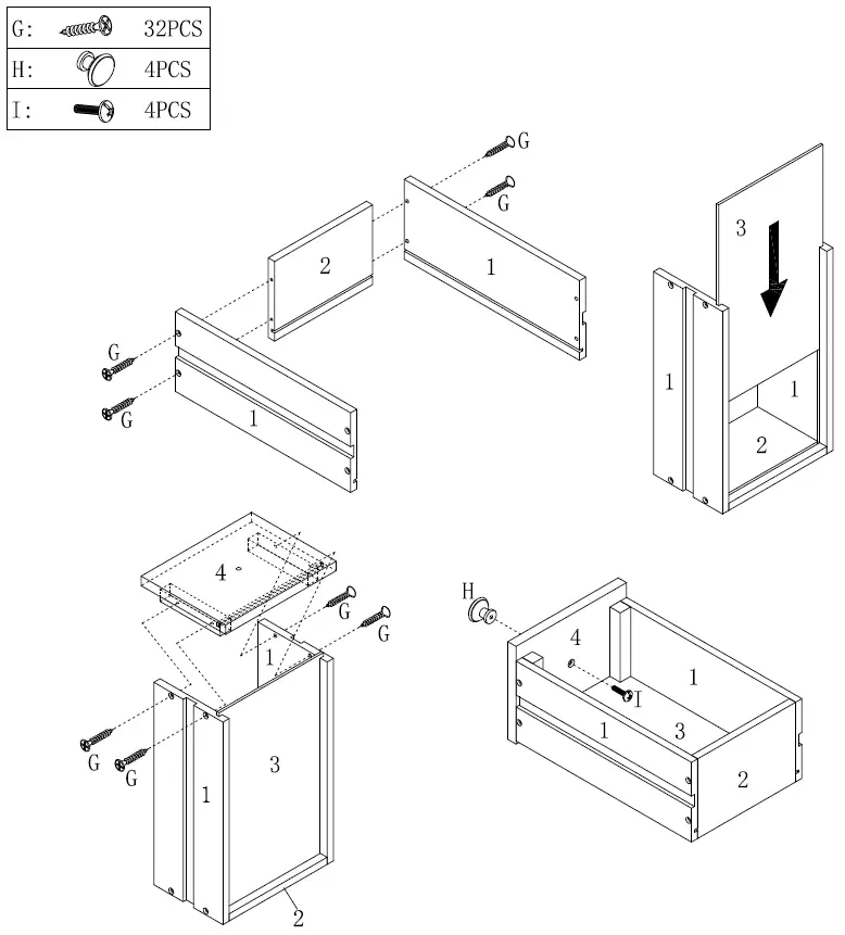 THE HOME DEPOT 824-SIDEBOARD-B Sideboard Buffet Storage Cabinet 22
