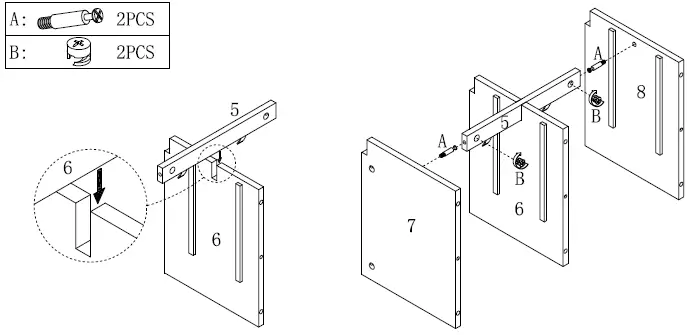 THE HOME DEPOT 824-SIDEBOARD-B Sideboard Buffet Storage Cabinet 24