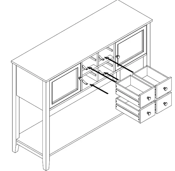 THE HOME DEPOT 824-SIDEBOARD-B Sideboard Buffet Storage Cabinet 30