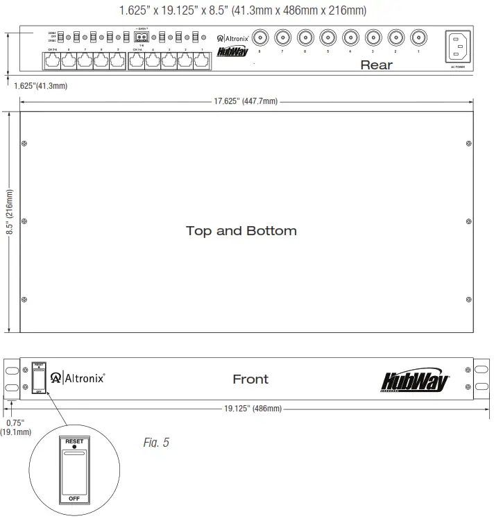 Altronix HubWay8DS Passive UTP Transceiver Hub - fig5
