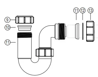 McALPINE BK2 Centre PIN 60mm Basin Waste and 1 14 Inch P TRAP-7