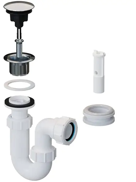 McALPINE BK2 Centre PIN 60mm Basin Waste and 1 14 Inch P TRAP-PRO