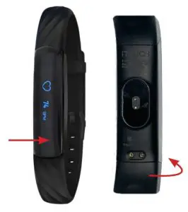 Tap and hold the Home button for 5 seconds until you see the iTOUCH Slim logo appear on the watch screen, indicating that your watch has powered on. Tap the Home button on your iTOUCH Slim until you reach the Turn Off screen. Then, press and hold the home button for 3 seconds until the tracker shuts off completely