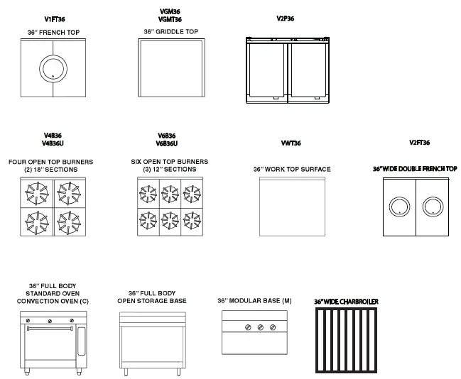 VULCAN V4B36B Open Burner Stainless Steel Range-1