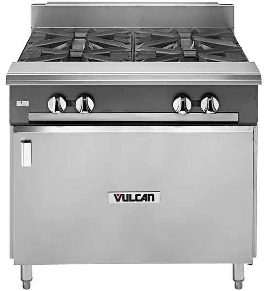 VULCAN V4B36B Open Burner Stainless Steel Range