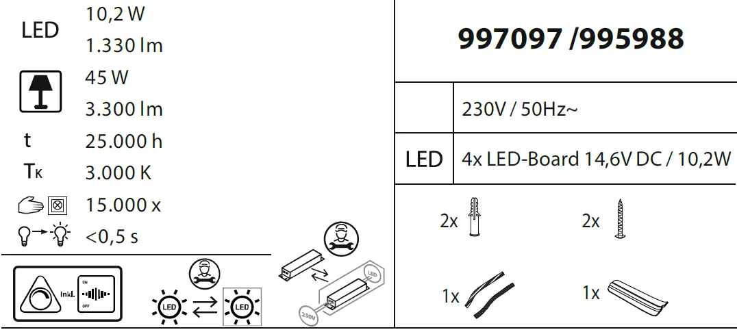 Leuchten Direkt 997097 CURLS LED-Pendelleuchte 1