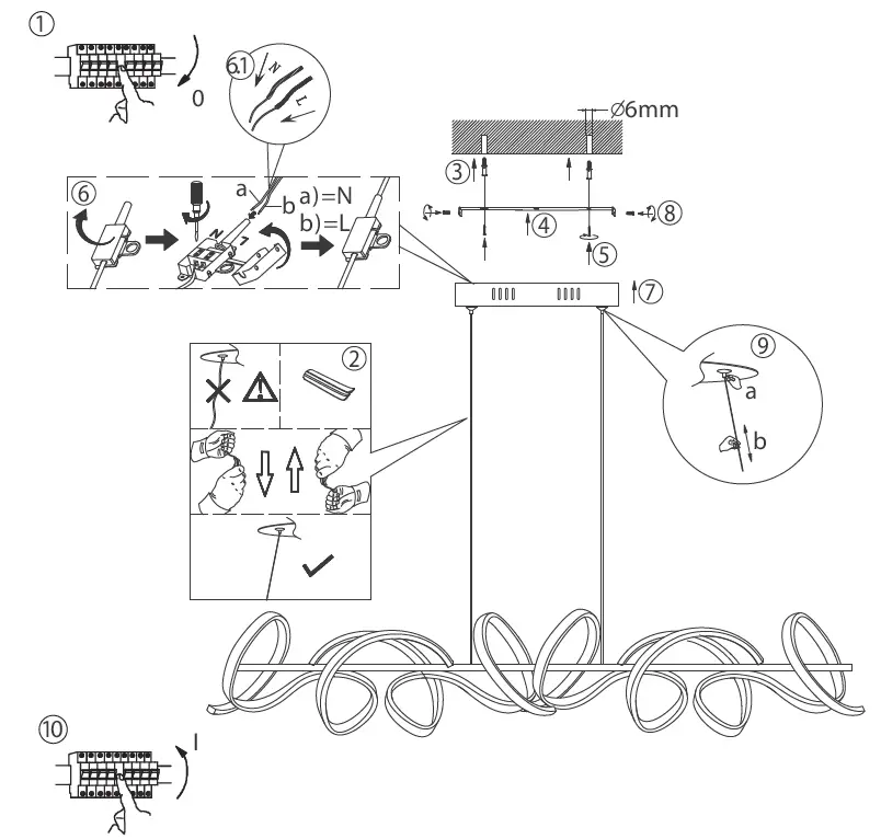 Leuchten Direkt 997097 CURLS LED-Pendelleuchte 2