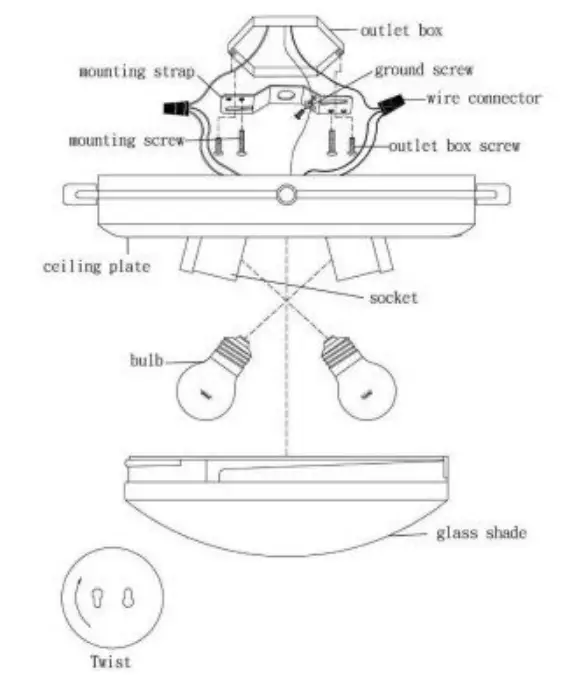 Lowe s LW-SC536030 2-Light 4.88-in Brushed Nickel Incandescent Flush Mount Light