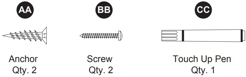 allen roth 1815MR 22 201 22 Inch Mirror - HARDWARE CONTENTS