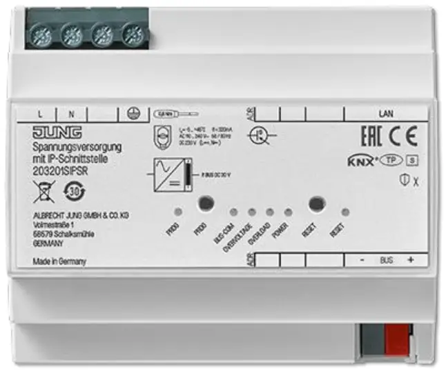 Jung 20320 Power Supply 320 Ma Rail Mounting Device-