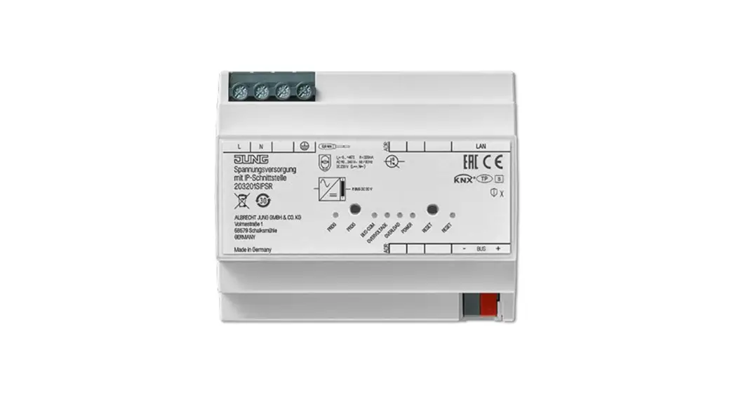Jung 20320 Power Supply 320 Ma Rail Mounting Device User Manual