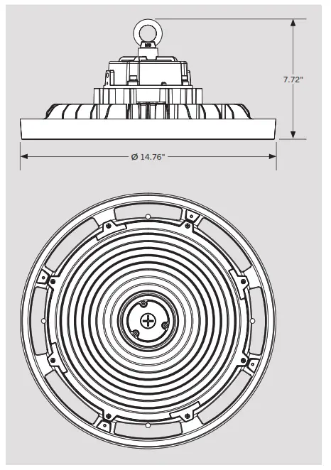 keystonetech RH-LED-14-200-8XX-P G2 Round LED High Bay Fixture - 2