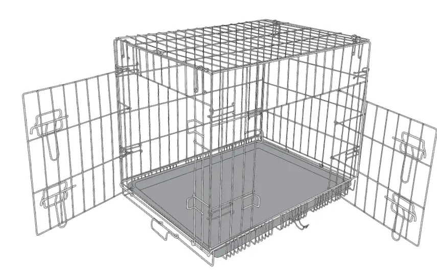 amazon B00QAVNODI Double Door Folding Metal Dog Crate
