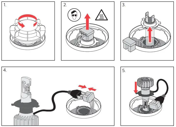 PHILIPS H4-LED Ultinon Pro Headlight Bulbs - How to use