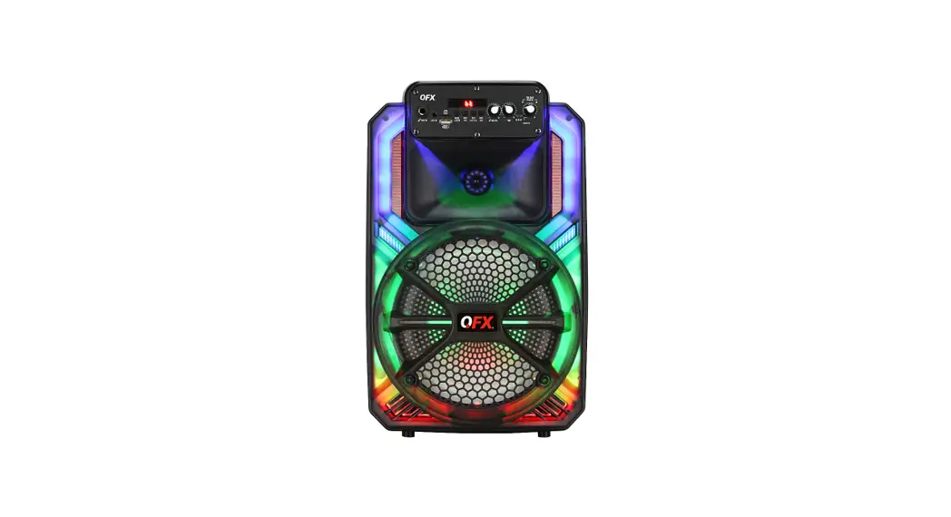 Qfx Pbx-801 Portable Bluetooth Speaker With Led Party Lights Instruction Manual
