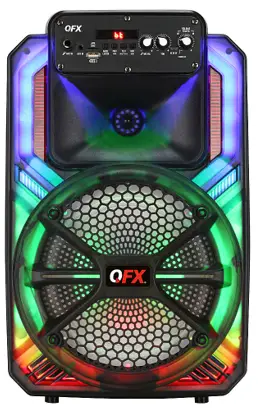 QFX PBX 801 Portable Bluetooth Speaker with LED Party Lights