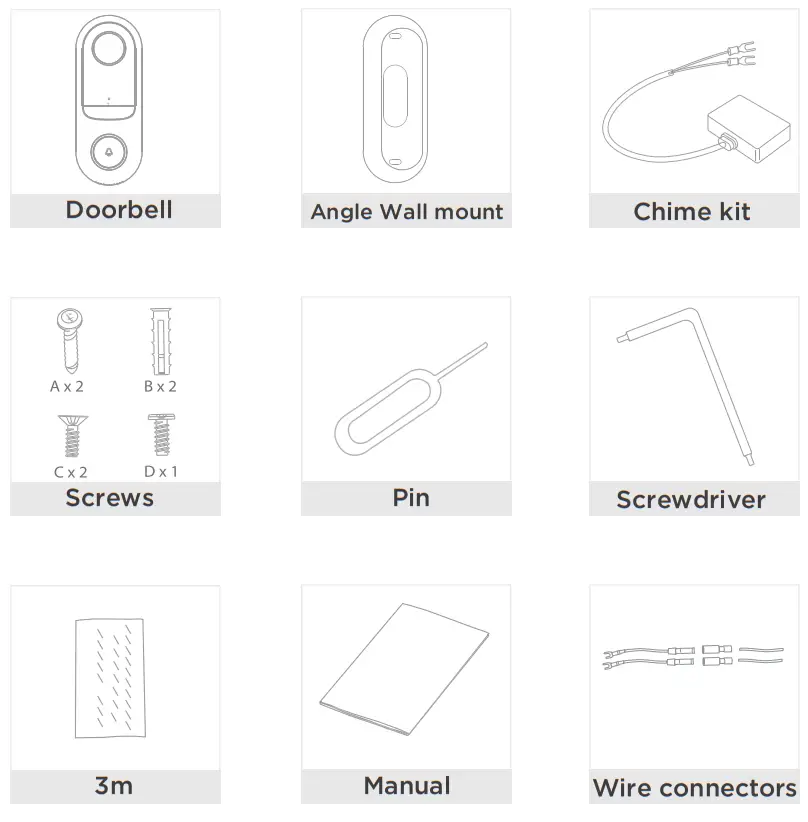 home zone ES06559G Smart Wireless Doorbell Camera -- box