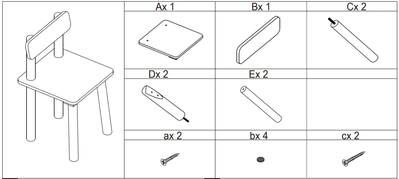 kmart 42974093 Kids white Wooden Chair -tools