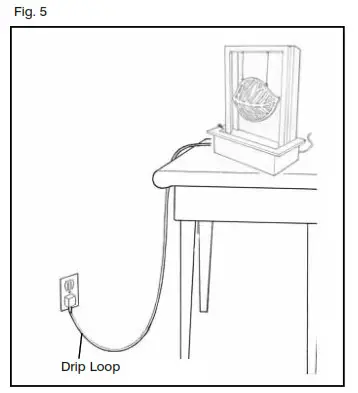 Homedics WFL-REON EnviraScape Reflection - ASSEMBLY INSTRUCTIONS fig 5 Drip Loop