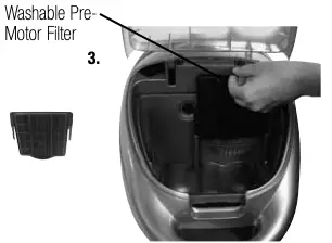 Cleaning the pre-motor filter