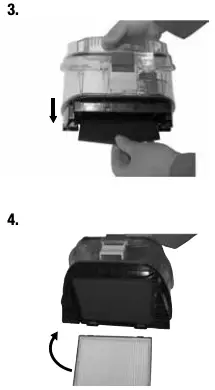Replacing the dirt cup HEPA CONT.