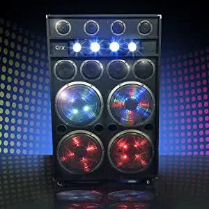 QFX SBX-412401BTS Bluetooth Cabinet Portable Speaker with Disco Lights image