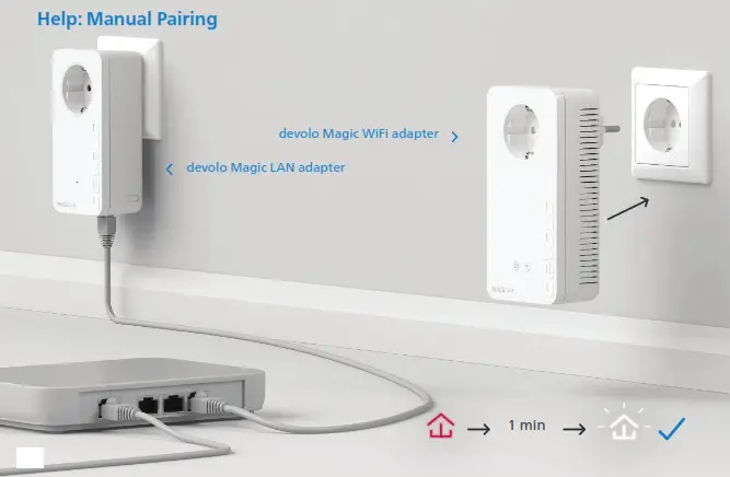 devolo Magic 90768970 WiFi 2-1-1 Powerline Starter Kit- Manual Pairing